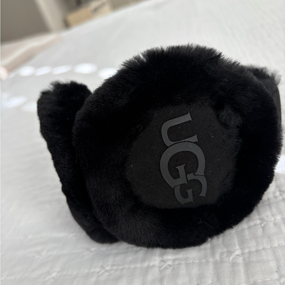 UGG Black Furry Ear Warmers